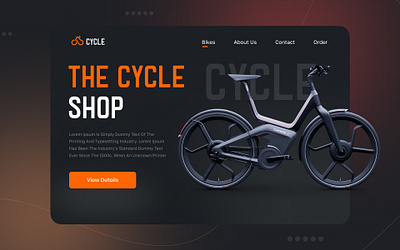 Bicycles Landing Page UI Design bicycle bicycle landingpage bike bike website dark dark ui ecommerce electric bicycle home page minimal online market online shop product product landingpage store ui web web design website