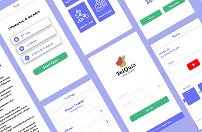 TelQuiz application design branding design ui ux