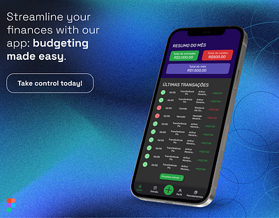Gestão financeira Mobile app design ui ux
