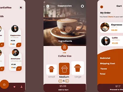 coffee shop mobile app design 3d animation app branding design graphic design illustration logo motion graphics ui