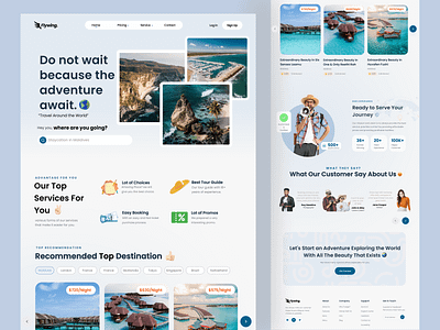 Flywing - Travel Landing Page adventure animation app arround world beach designers dream good design graphic design holiday island journey landing page plane travel traveller travelling ui vacations website