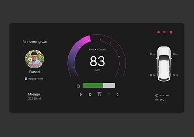 Daily UI 034/100 - Car Interface app carinterface dribbble figma ui ux website