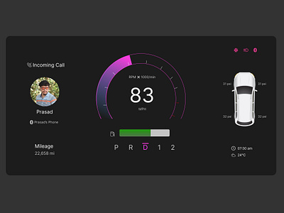 Daily UI 034/100 - Car Interface app carinterface dribbble figma ui ux website