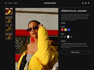 UrbanVibe - Afterhours Jacket branding design ecommerce online online store shop streetwear ui