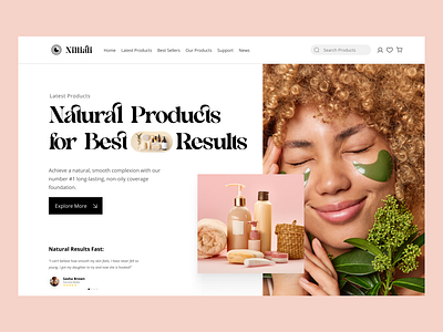 Nilliali beauty products care clean web design figma healthy skin moisturiser skin skin care ui uiux ux web web design website webui
