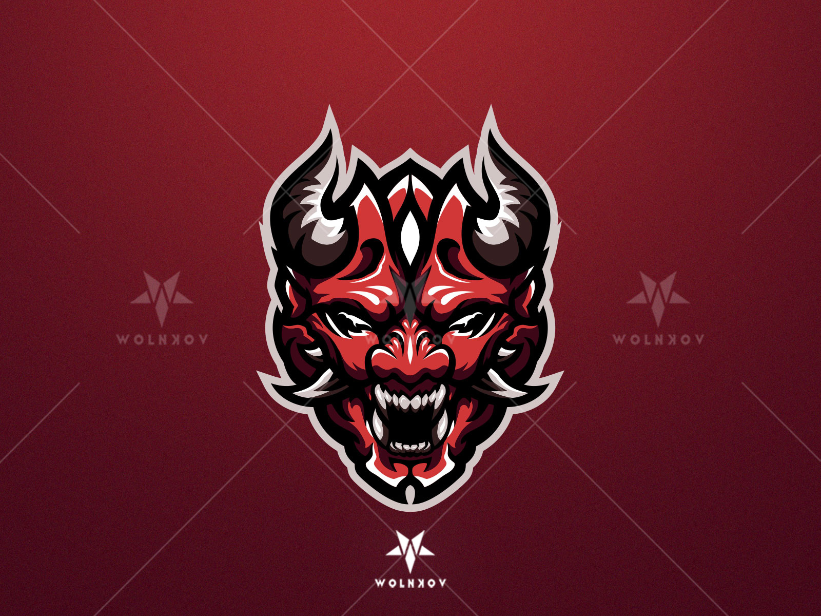 Demon Mascot Logo by Wolnkov on Dribbble