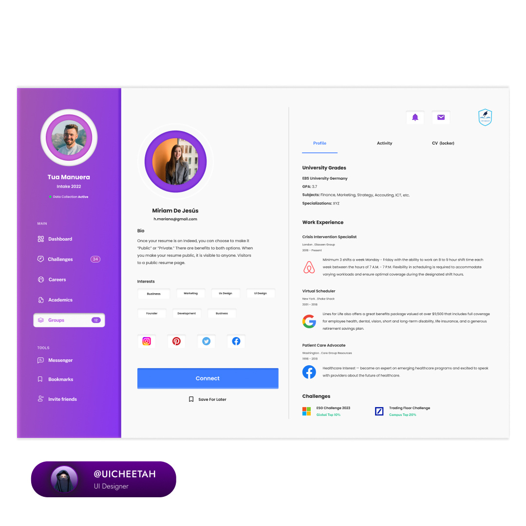 Dashboard Purple 2d Design Web Ui Students University By Hafsa Salman L 