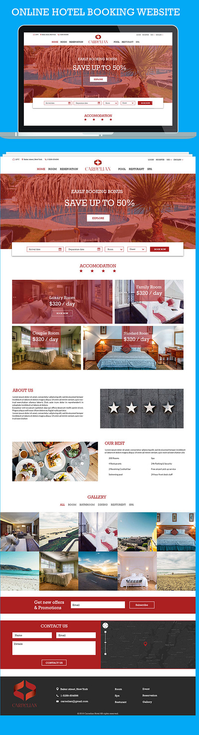 Online Hotel Booking Website art branding game graphic design logo motion graphics ui