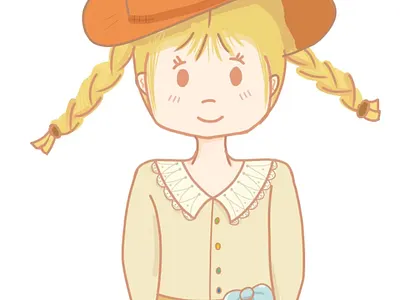 straw hat girl illustration