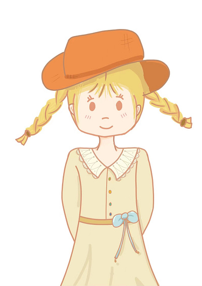 straw hat girl illustration