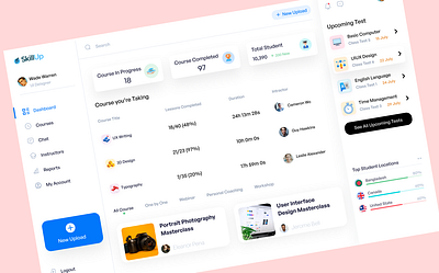 E-Learning Home v1 DashBoard 🚀 app dashboard design figma landing pages typography ui ui ux ux