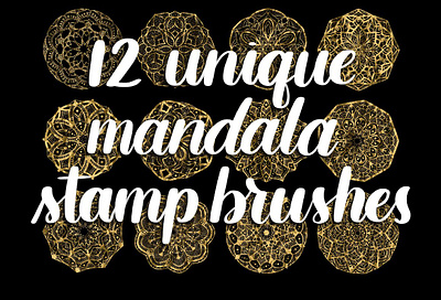 12 mandala stamp Procreate brushes mandala