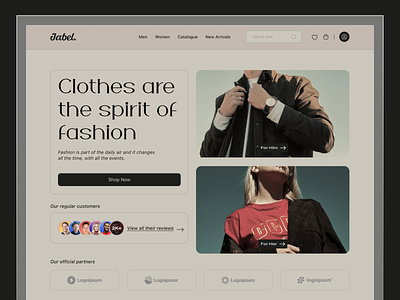 Clothing Fashion Website Header / UI Design black and white cloth clothing clothing business clothing website design fashion fashion ecommerce fashion header fashion web fashion website jabel landing design landing page retro fashion ui ux