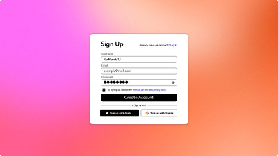 Sign Up form #DailyUI dailyui figma signup ui