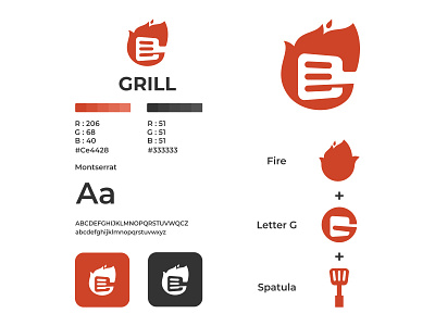 Grill Logo art brand brand design branding business company cooking design food graphic graphic design grill icon illustration logo mascot meat restaurant symbol vector