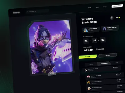 Gaming NFT Design: Everex animation design gamingnft nft nftcommunity ui webnft website