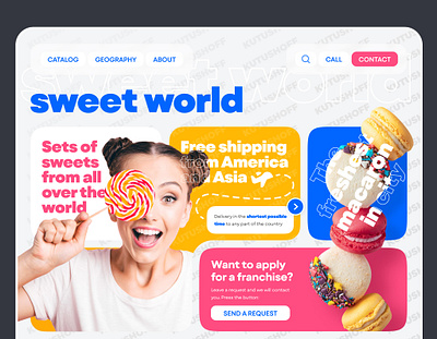 Online store of sweets from America and Asia. Funny story inside branding design graphic design landing ui ux web design webdesigncourse