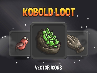 Kobold Loot RPG Icons 2d art asset assets fantasy game game assets gamedev icon icone icons illustration indie indie game loot mmorpg object pack rpg set