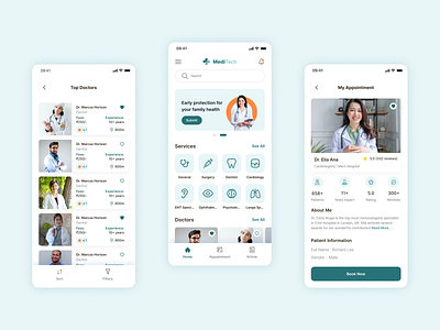 Meditech: Your Path to Seamless Healthcare appointment categories doctor home medical app meditech profile ui ui design