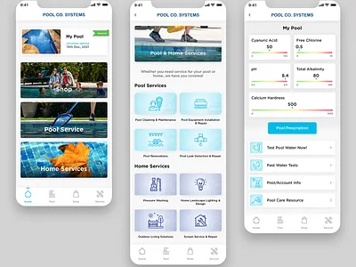 Swimming Pool Service App app automation control internet of things ios app iot mobile mobile app onboarding pool product design remote service smart smart life swimming swimming pool swimming pool service thermostat ui