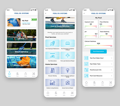 Swimming Pool Service App app automation control internet of things ios app iot mobile mobile app onboarding pool product design remote service smart smart life swimming swimming pool swimming pool service thermostat ui