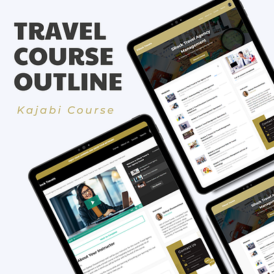 Travel Online Course Outline aesthetic design automations brandboard canva captivatingdesign courseoutline flaticons gohighlevel highconversion integration kajabi landing page kajabionlinecourse mighty network photoshop teachable thinkific travel tour travel agency travel course travel related