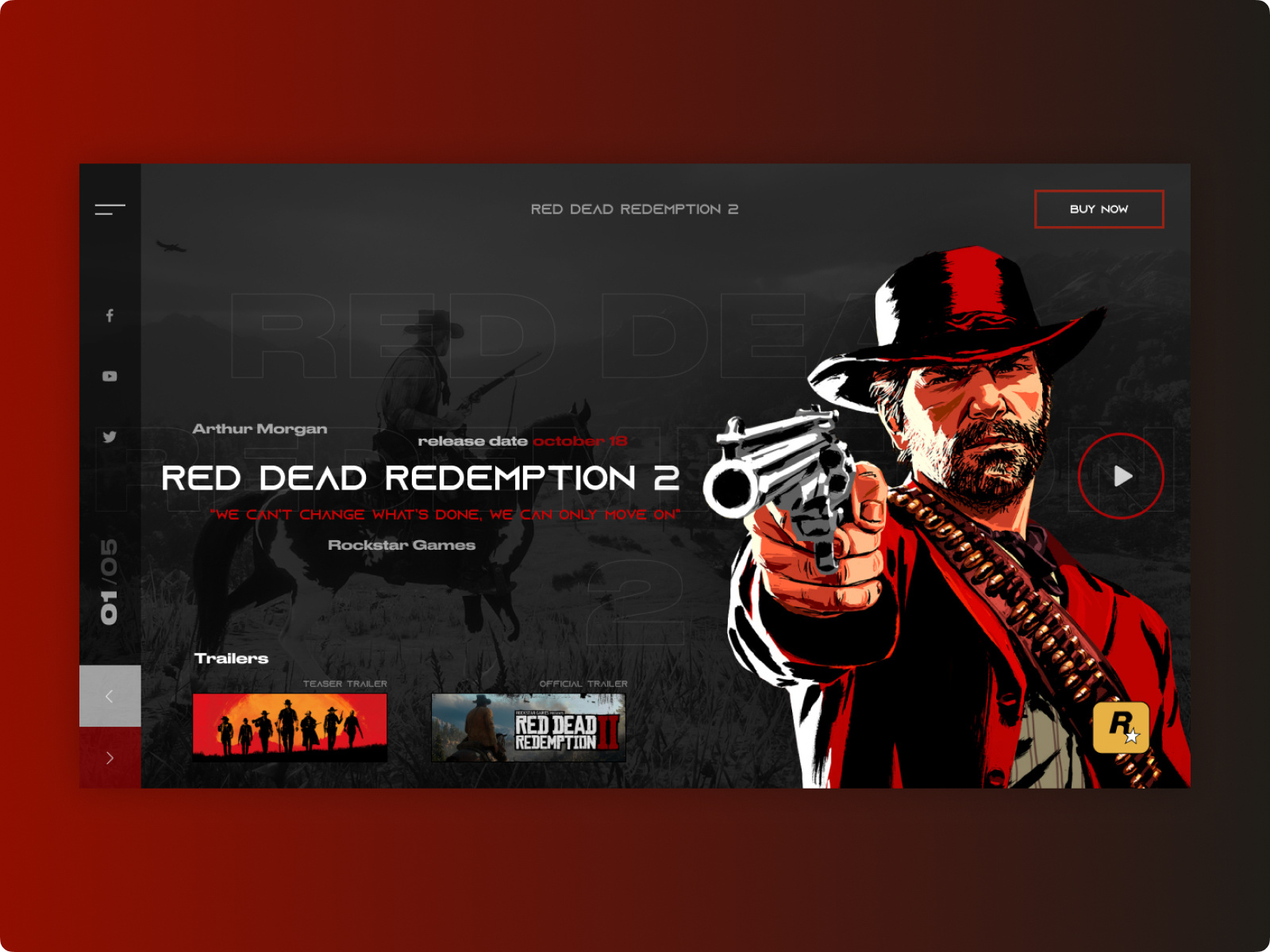 Red Dead Redemption 2 app branding design graphic design minimal typography ui ux