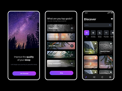 SleepSounds app designing design graphic design ui user interface ux