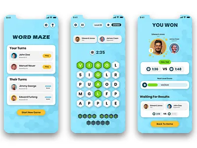 Word Game App app art concept crossword design designs game ios letter mobile app mobile game puzzle search ui uidesign uidesigns uiux ux word word game
