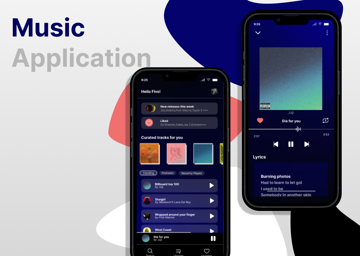 Music Application UI by Pihoo on Dribbble