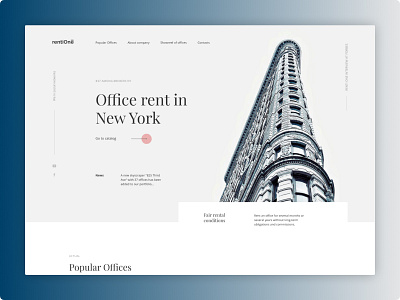 Office rent in New York - Real estate app branding design graphic design minimal typography ui ux web website