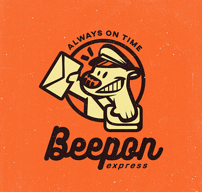 "Beepon" mascot logo cartoon character design mascot logo retro vintage cartoon