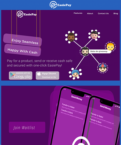 EasiePay Waitlist UI Design ❤️💪 beeman easiepay ui uiux project usman mohammed ux design waitlist