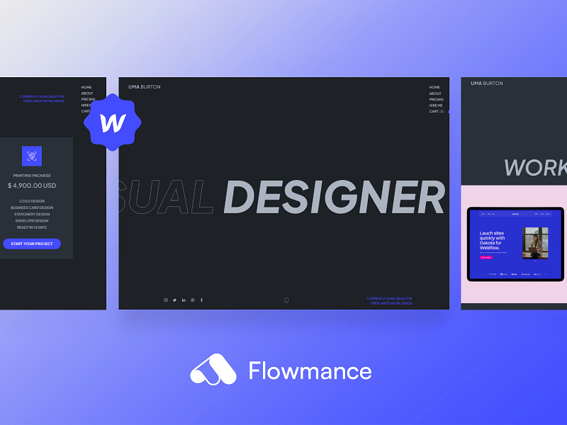 Uma – Portfolio Webflow Template agency template design portfolio webdesign webflow webflow template webflowtemplate websitedesign webtemplate