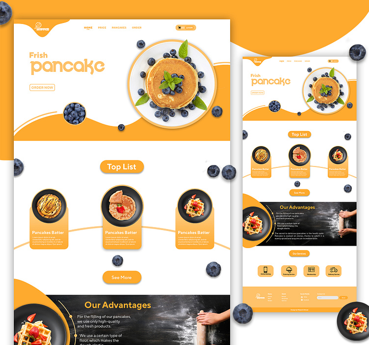 Pancake Landing Page Design by Wajeeh Ahmad on Dribbble