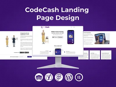 CodeCash Landing Page Design attractive website business website design graphic design illustration landing page responsive website web design website design
