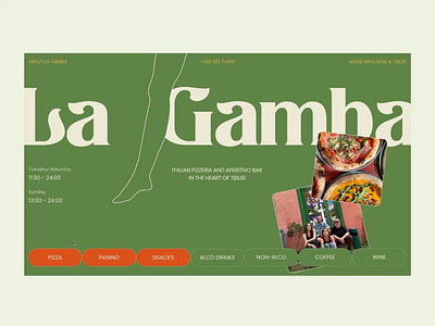 Design concept for pizzeria in Tbilisi design figma graphic design onepage portfolio ui web webdesign
