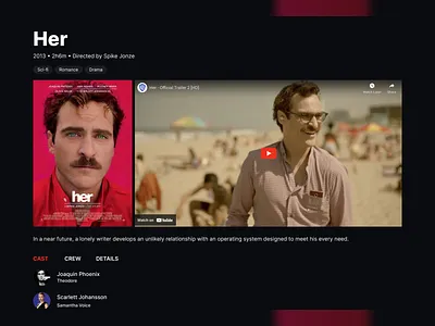 Film Review Web Design design film platform movie platform streaming platform ui ux web web design