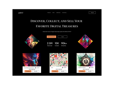 NFT Marketplace Landing Page design graphic design ui