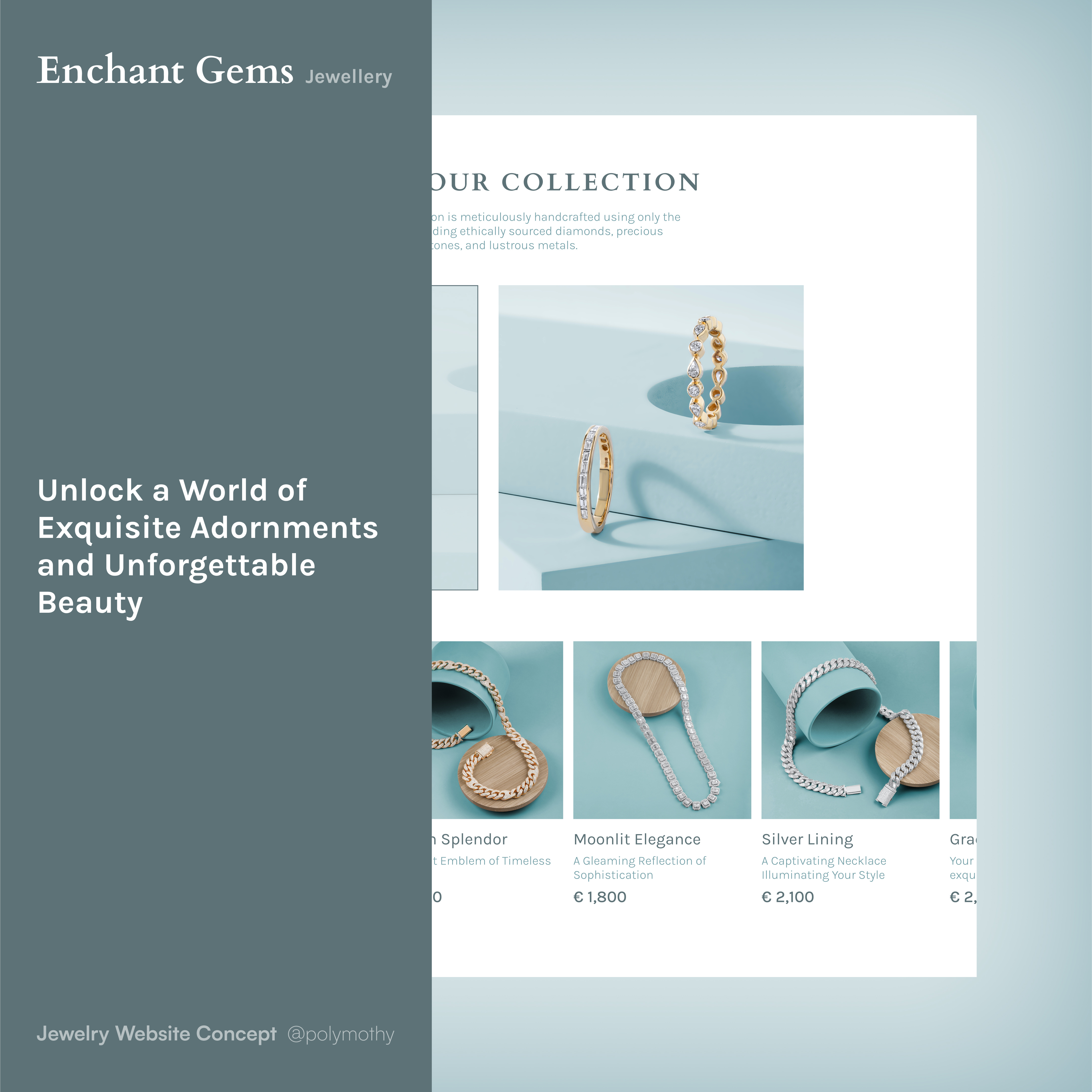 Enchant Gems | Jewellery e-Shop, Landing Page brand branding branding design business logo cocnept concept art cosmetics design eshop gems home page jewellery landing page ui uiux ux web design website website concept