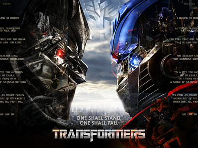 Transformers | Movie Poster build dark mode design designdrug dialogues distressed figma illustration interface landscape mockup movie poster recreate transformers typography ui