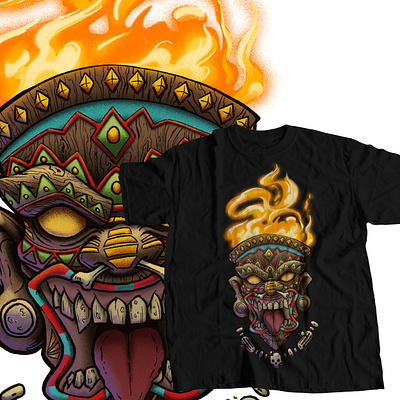 TIKI adobe photoshop apparel art artist clothing graphic design illustration