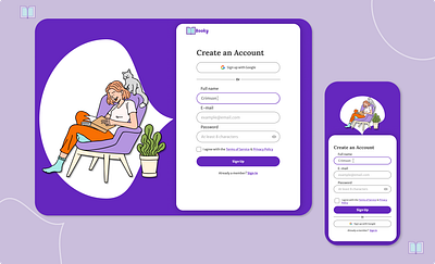 Sign up screen (desktop and mobile) design figma login signup ui ux