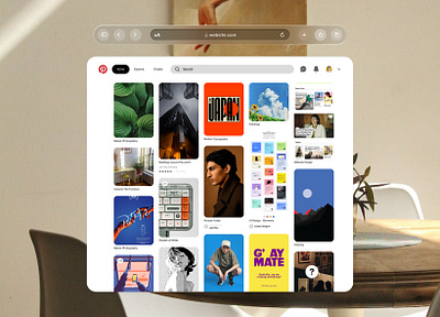 Pinterest App in Apple Spatial OS Version apple designs immersive design inspiration ui