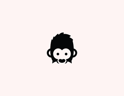 Monkey black and white brand identity branding cartoon graphic design logo logo mark logotype mark minimalism minimalistic logo modern logo simplified vector