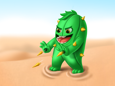 Illustration Cactus Man character characterdesign digital painting game illüstration painting procreate