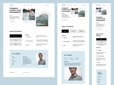 Landing page for a photographer and responsive design adaptive design beautiful design best design branding design graphic design illustration landing page logo minimalism photographer website photographers photographers landing page the best design typography ui uiux ux web design website design
