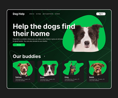 Dog Help shelter design figma landing page ui ux
