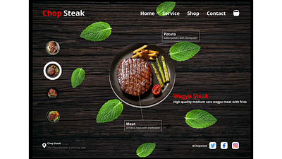 Steak Website Concept branding delivery design food detail landing page menus motion graphics order product detail restaurant steak ui web designer website