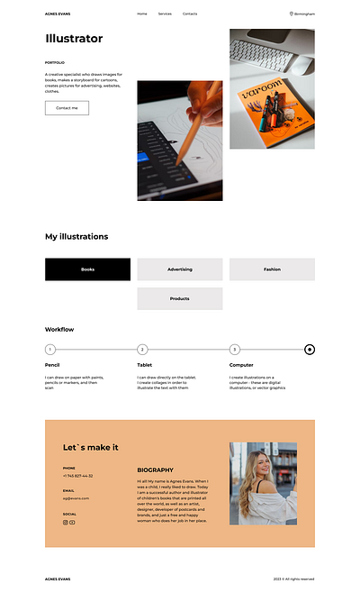 Landing page for illustrator beautiful design best design branding design graphic design illustration logo ui uiux ux web design website design